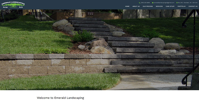 Numa Technologies Corporation - Emerald Landscaping website screenshot